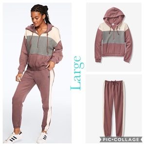 PINK Colorblock Pullover/pants large